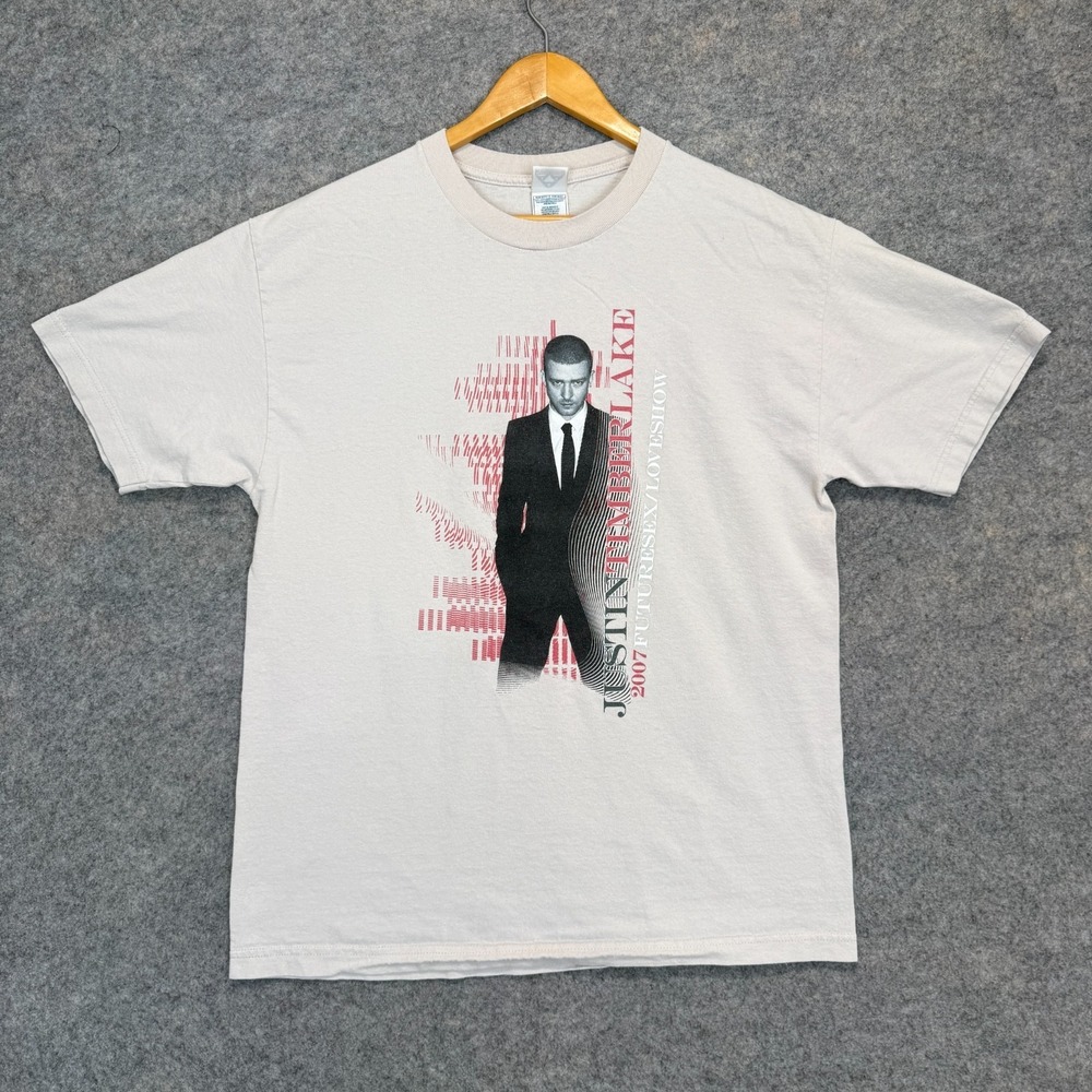 Vintage Justin Timberlake Future Love Show Concert T Shirt Adult Large 2007‎ Y2k
